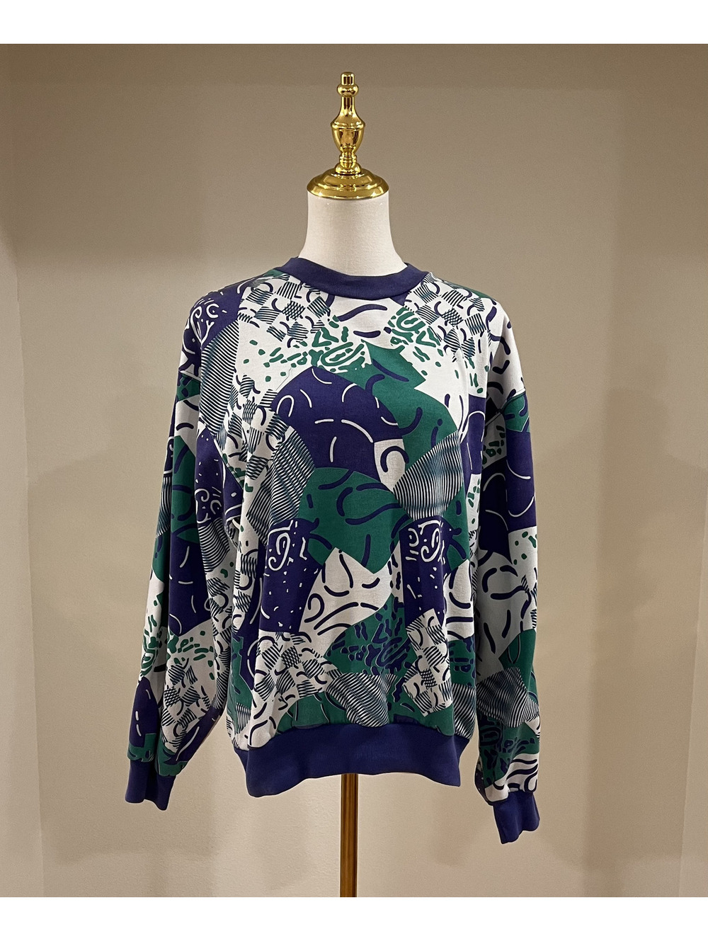 Vtg 90s Nike Silver Tag Abstract Geometric Sweatshirt M